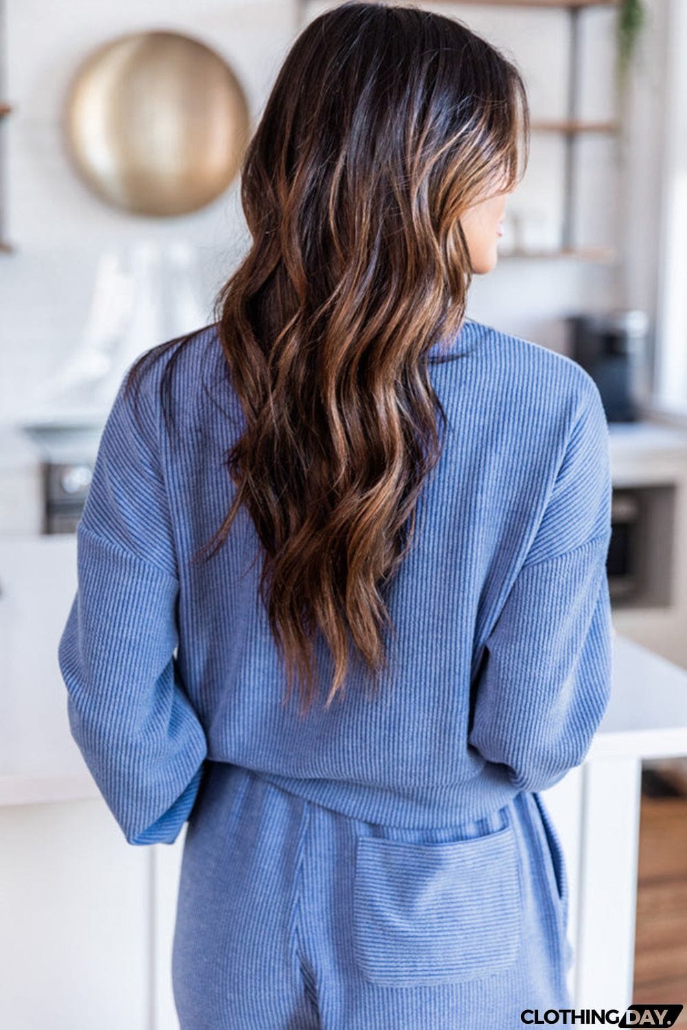 Ribbed Texture Pullover and Drawstring Shorts Lounge Set