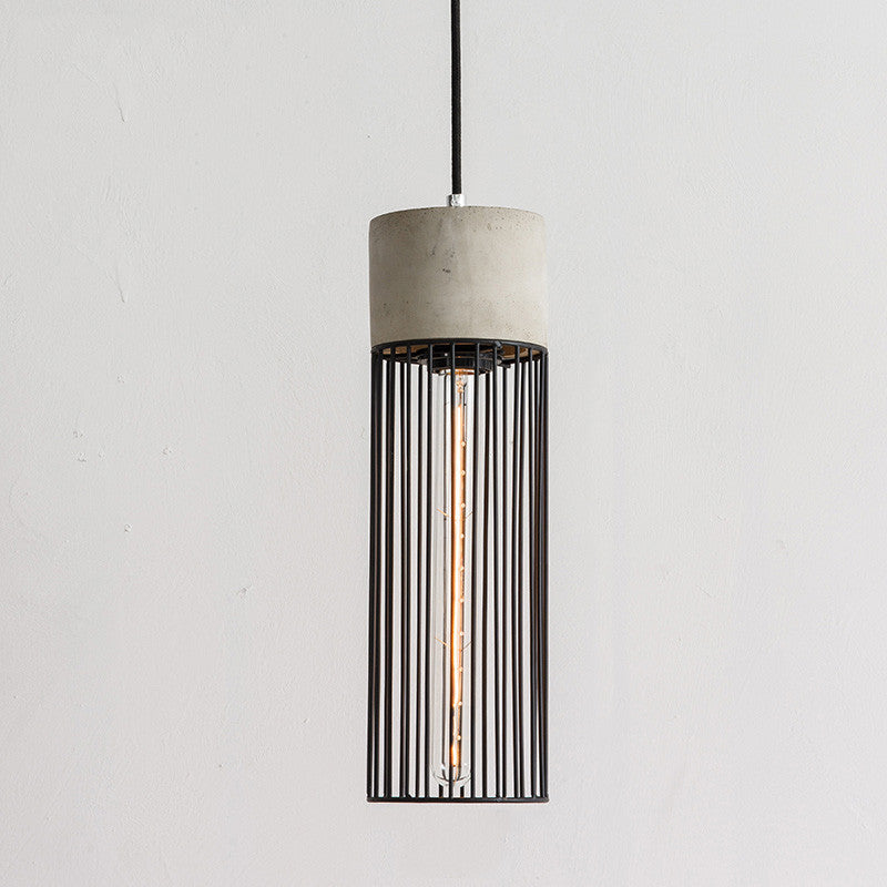 Long Pencil Concrete Cement Minimalist Line Pendant Light