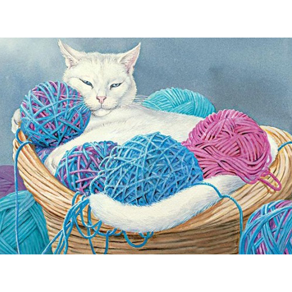 

Kitten String Ball - Round Drill Diamond Painting - 30*40CM, 501 Original