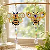 2PCS Bee 5D DIY Diamond Painting Wind Chimes Suncatcher Kit Double Sided Diamond Art Kits Suncatcher with Crystal Pendant for Home Wall Window Decor Adults DIY Art Craft