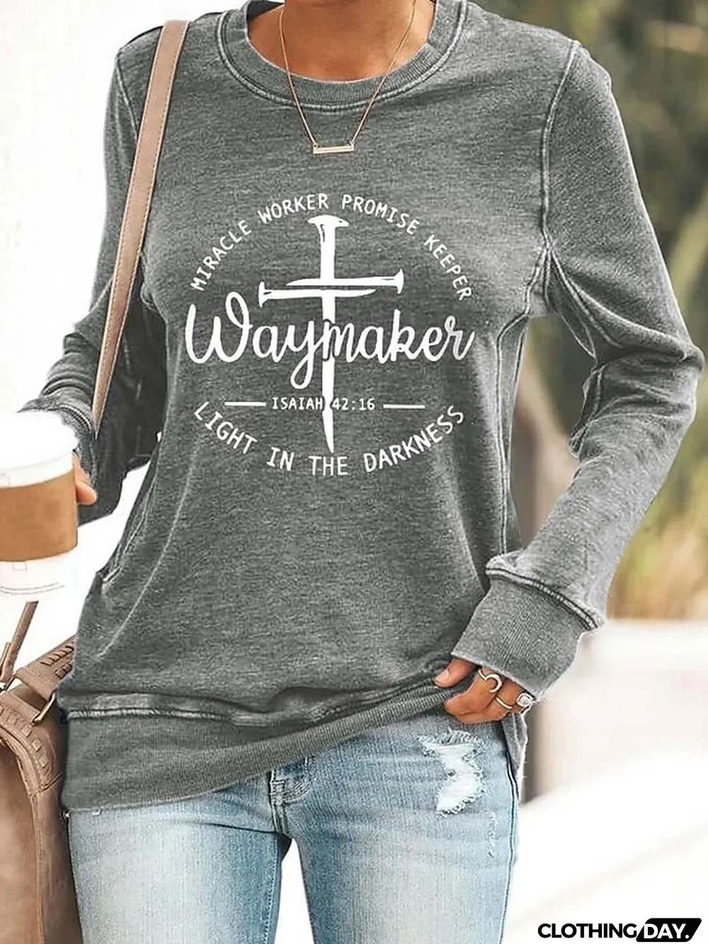 Women's Sweatshirt Pullover Letter Casual Sports Blue Green Gray Active Sportswear Round Neck Long Sleeve Top Micro-elastic Spring & Fall