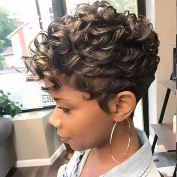 Gorgeous Short Curly Tapered African American Wig