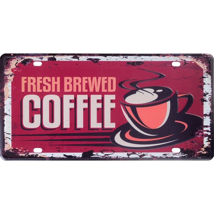 30*15cm - Coffee - Car License Tin Signs/Wooden Signs