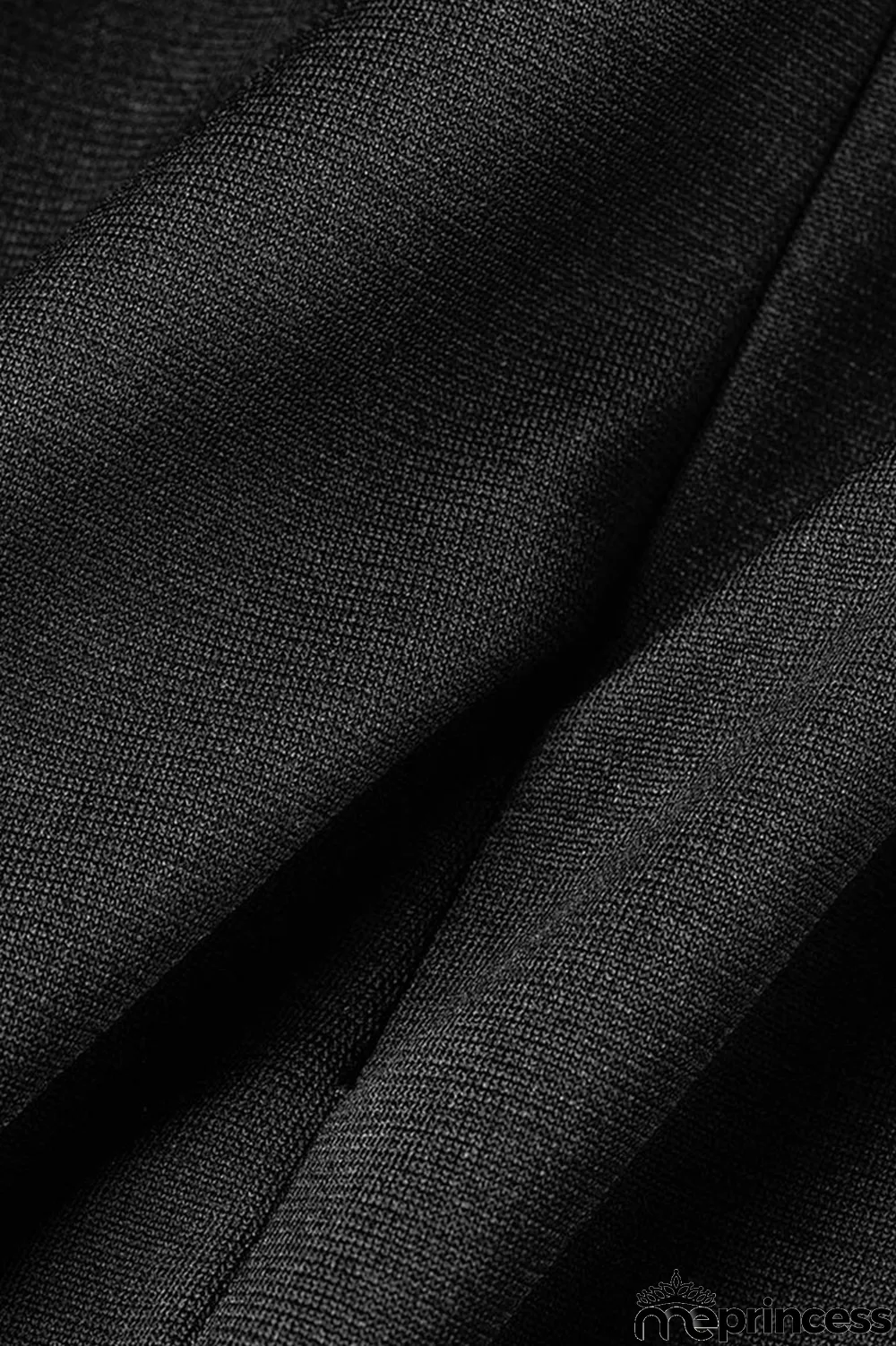 Black Casual Solid Patchwork O Neck Short Sleeve Dress (Without Belt)