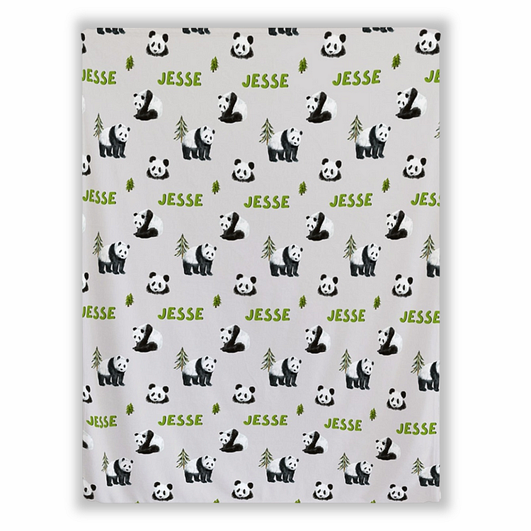 BlanketCute-Personalized Lovely Kid Panda Blanket with Your Kid's Name | 01