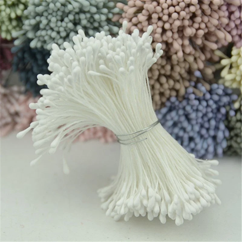 400pcs 1mm Retro Matte Double Heads Mini Flower Stamen Pistil Wedding Decoration DIY Fake Christmas Scrapbooking Gift box craft