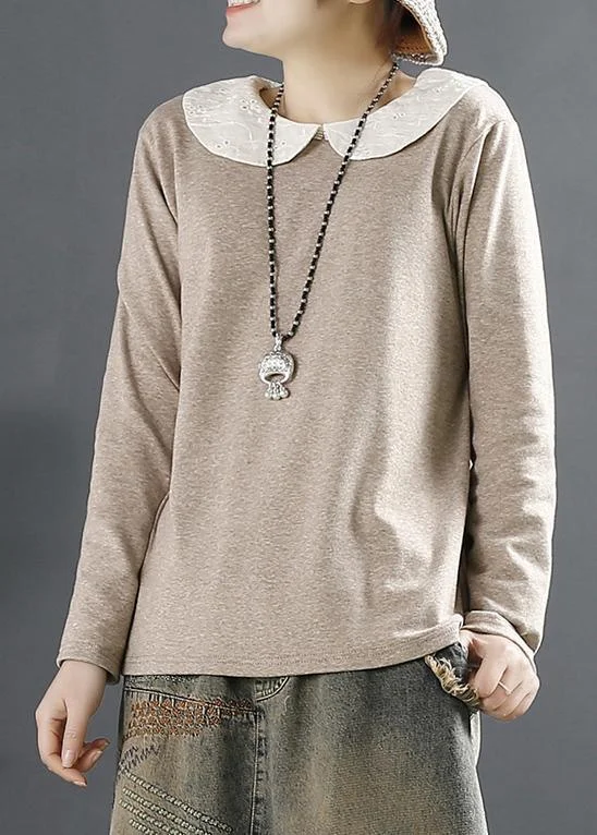 Women Coffee Slim Fit Casual Spring Tops