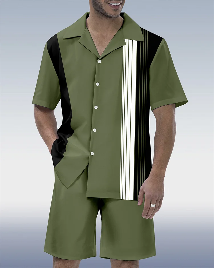 Suitmens Men's Simple Stripes Walking Set  0407