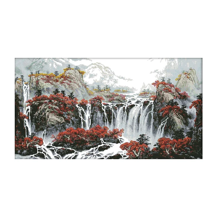 Landscape 14CT Printed Cross Stitch Kits (64*41CM) fgoby