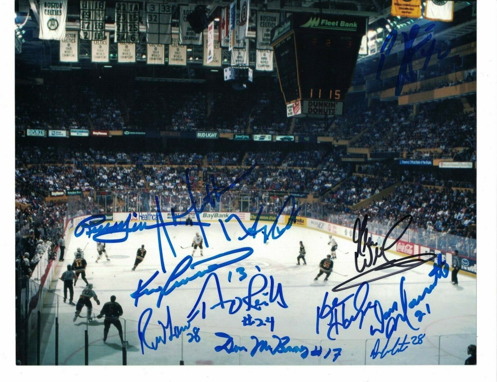 Boston Bruins TD Garden Photo Poster painting Signed by 12 W/Our COA