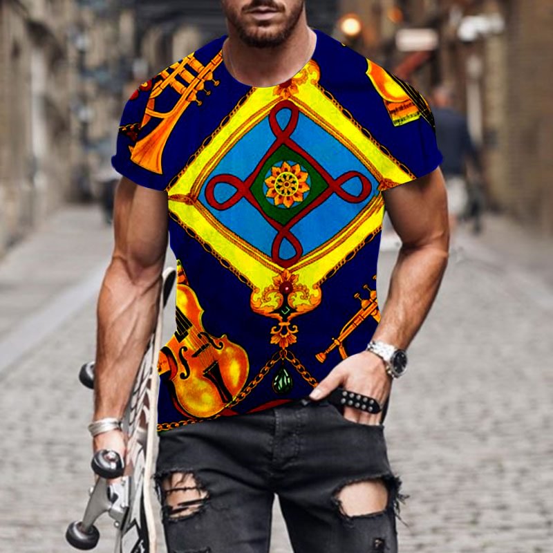 Lion print mens casual T-shirt / [viawink] /