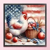 American Flag And Hen-11CT Stamped Cross Stitch 40*40cm/15.75*15.75in