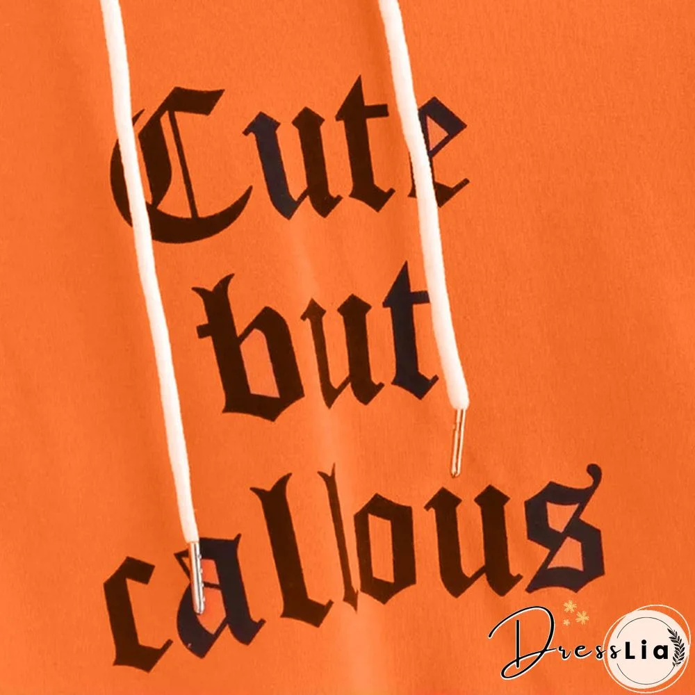 Fashion Women Autumn Long Sleeve Hoodie Sweatshirt Letters Hooded Pullover Tops Blouse (S-XL)