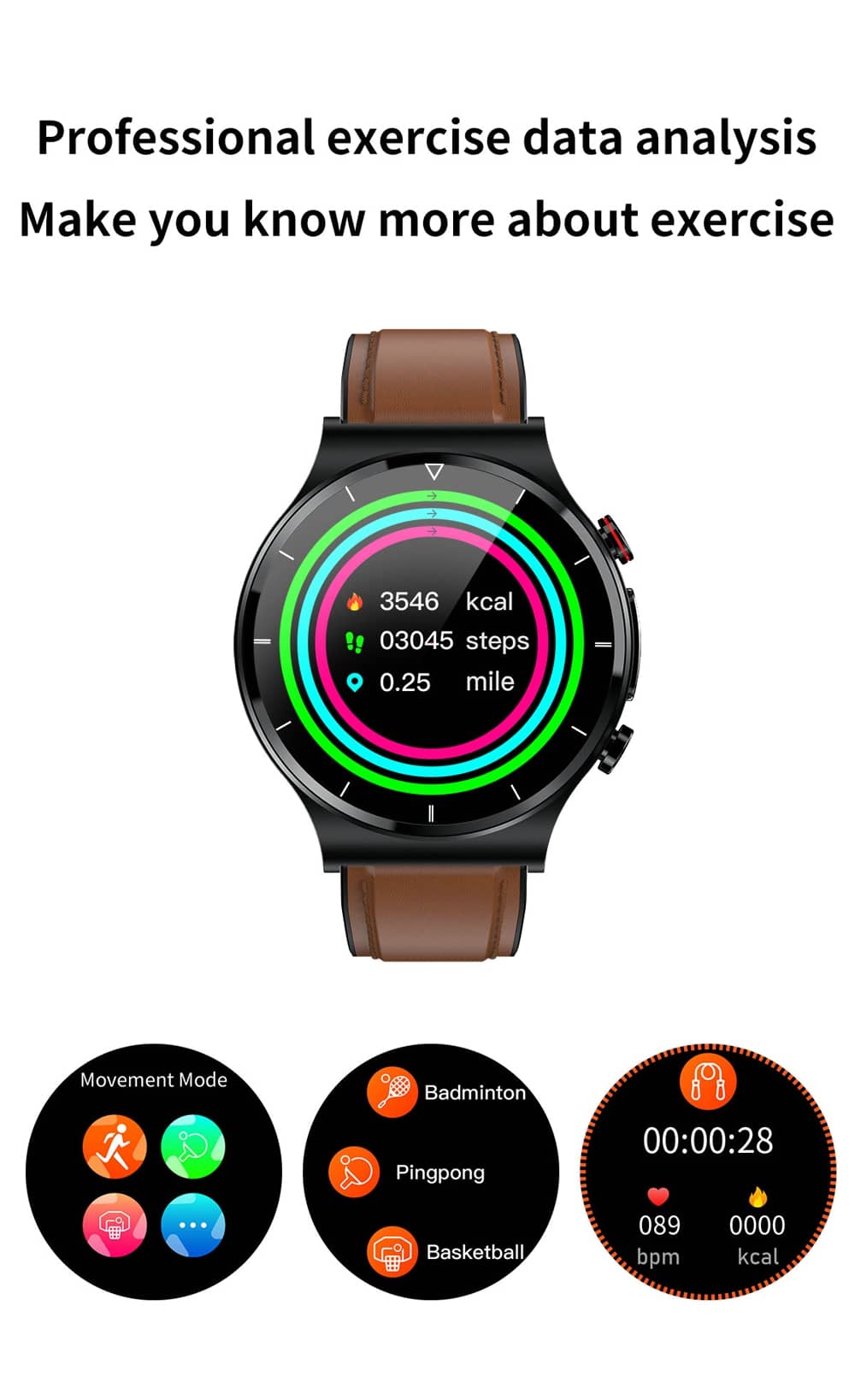 Findtime ECG Smart Watch with Blood Pressure Heart Rate Monitoring Body Temperature