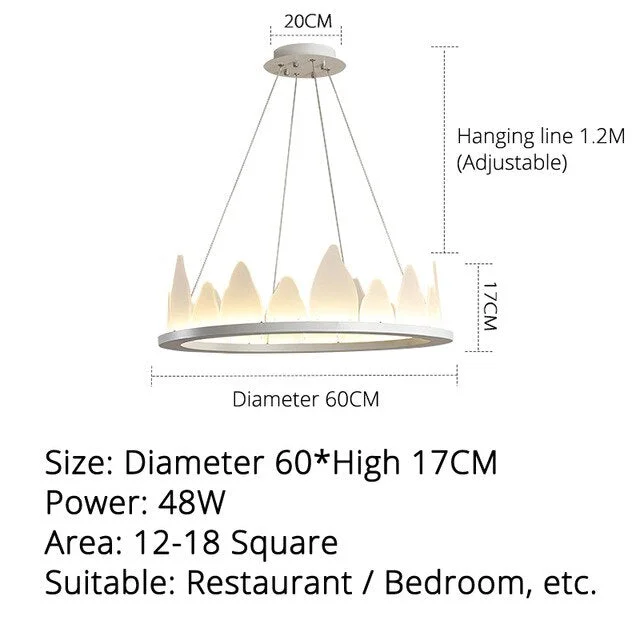 White New Design Round Pendant Lights 36w For Living Room Dining Room Aluminum Lamp Body Fixtures Deco Abajur