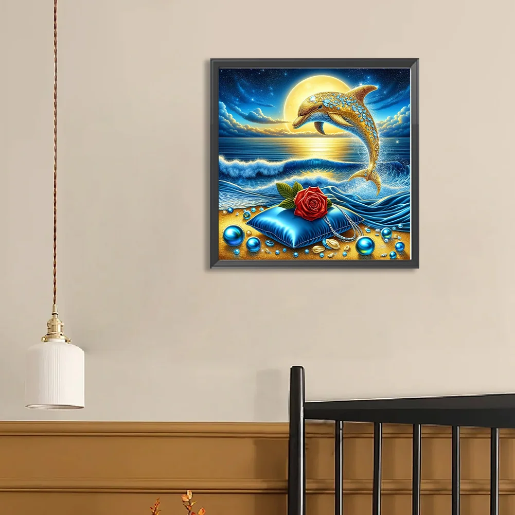 Diamond Painting - Full Round Drill - Ocean Dolphin(Canvas|40*40cm)