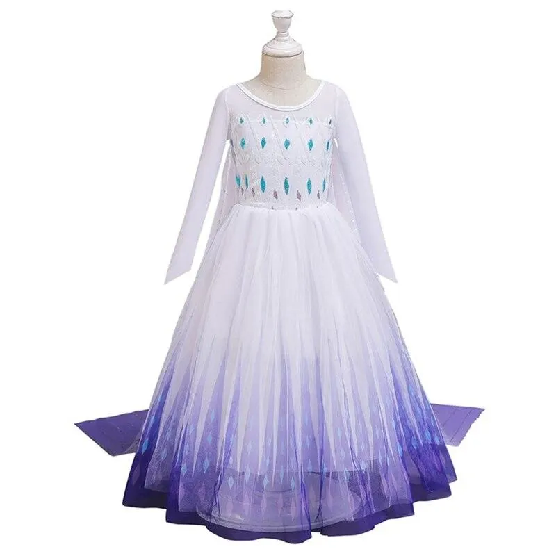 Dresses For Girls Princess Queen Cosplay Kids Costume Snowflake Henderson Party Dress Vestidos Children Girls Clothing