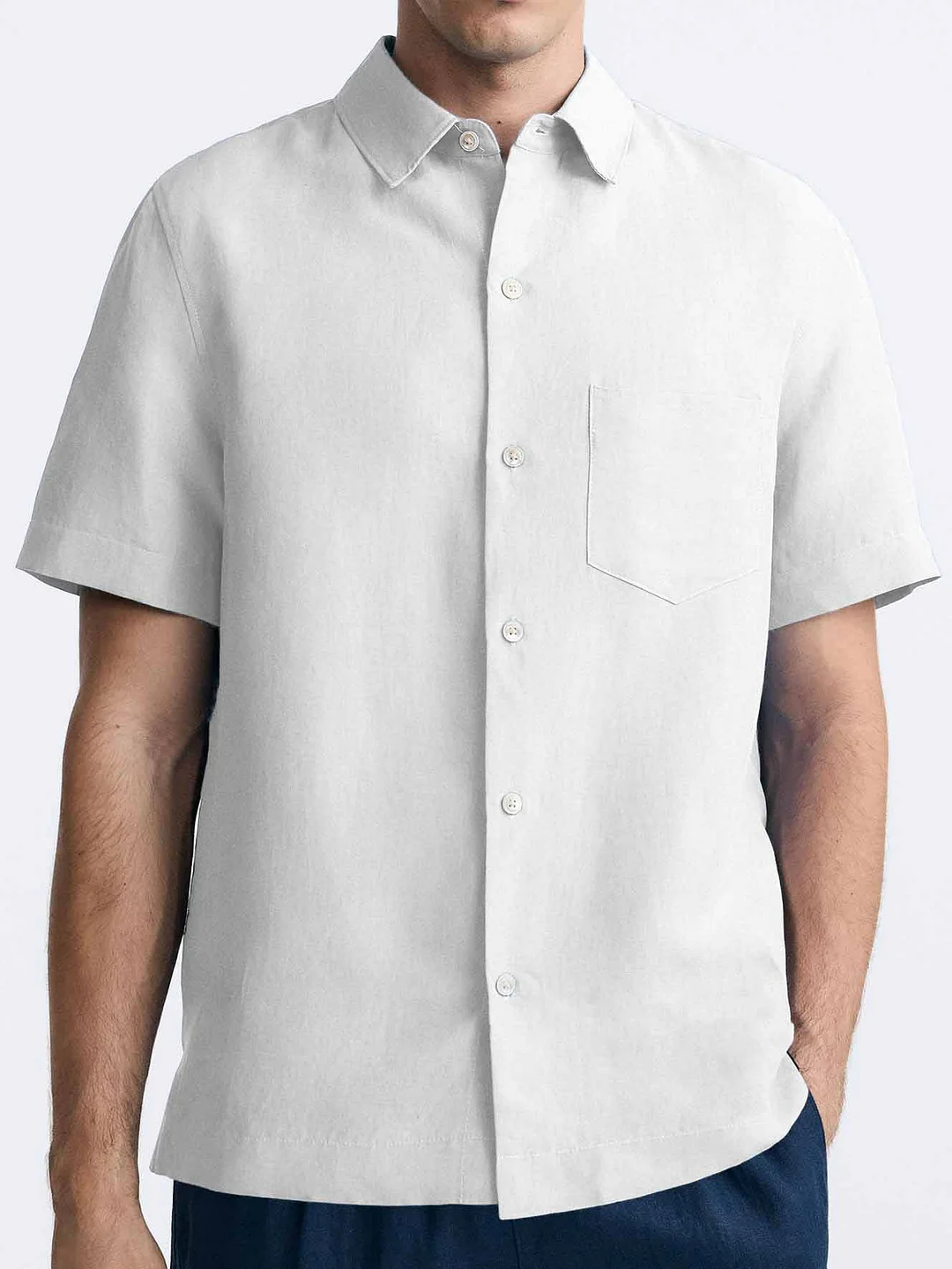 Men's Casual Fashion Comfortable Lapel Short Sleeve Pocket Shirt