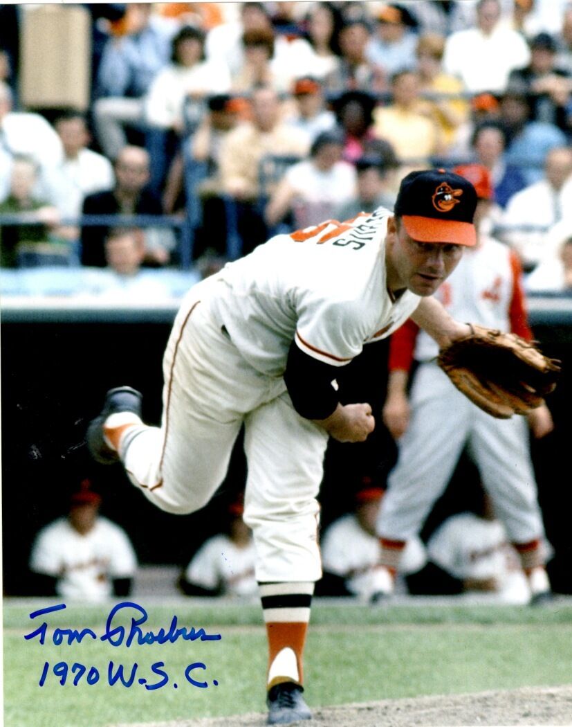 Autographed TOM PHOEBUS Baltimore Orioles 8x10 Photo Poster painting- COA