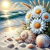 Beach Daisy-11CT Stamped/Counted Cross Stitch 40*40cm tapestrymarket