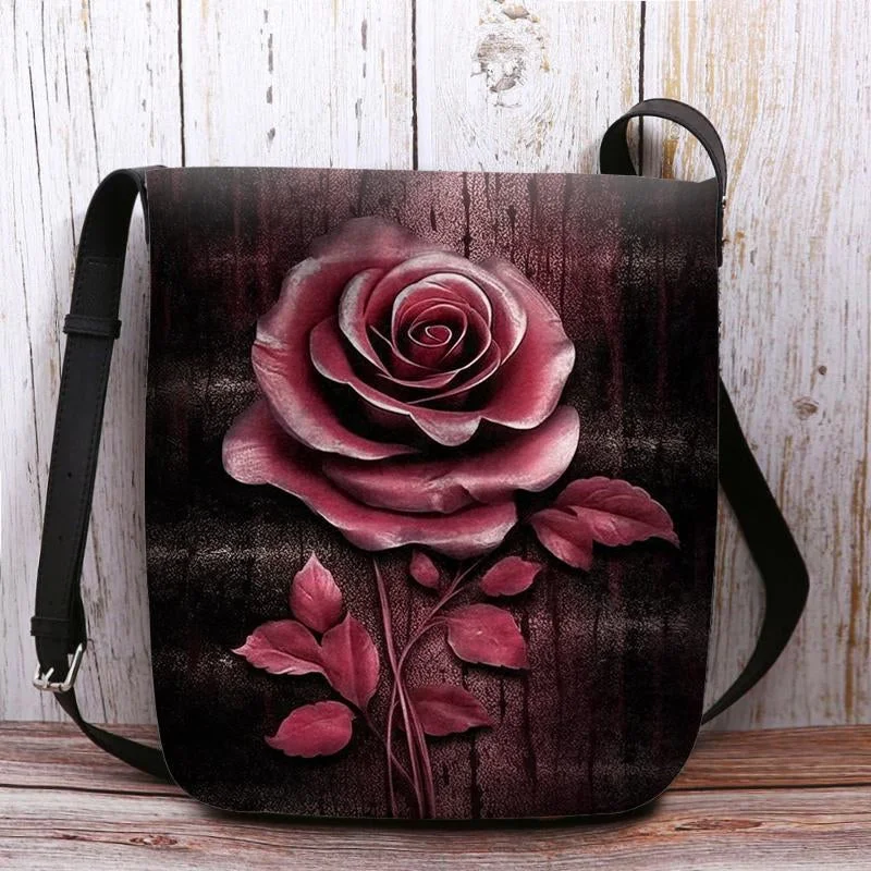 Style & Comfort for Mature Women Women's Rose Print Crossbody Bags Shoulder Bags