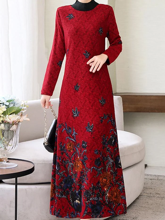 Elegant Plus Size Plus Velvet Padded Dress