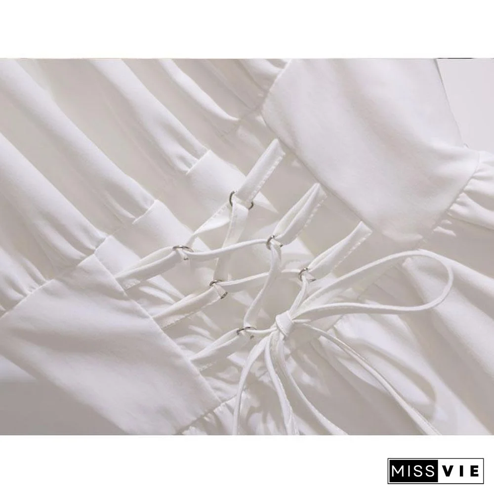 Classic Solid Color Irregular Dress P10852