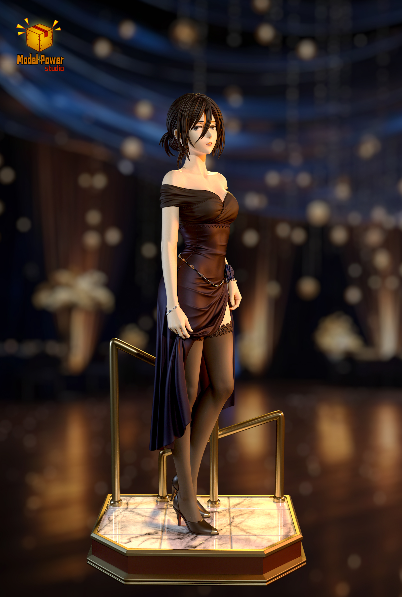 Model Power Studio - Attack on Titan Midnight Banquet Series #1 Mikasa Ackerman 1/4 & 1/6 Statue(GK)-