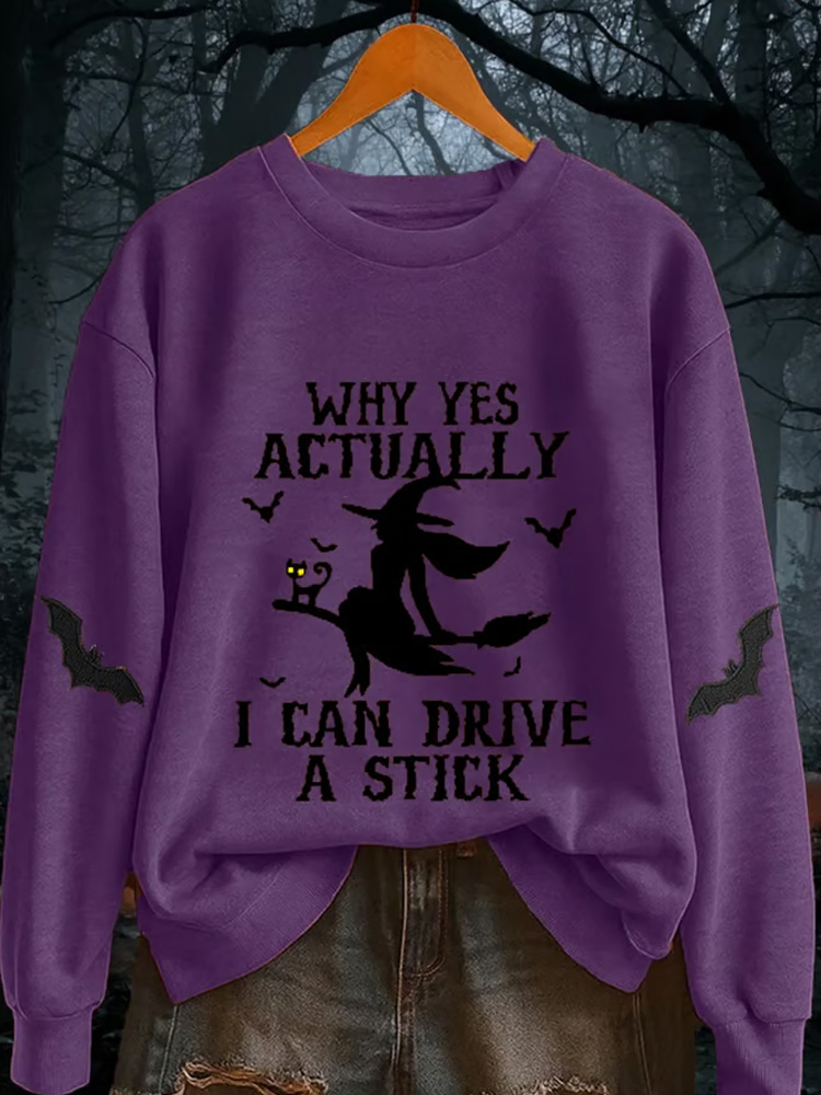 Women's Why Yes Actually I Can Drive A Stick Sweatshirt wearshes