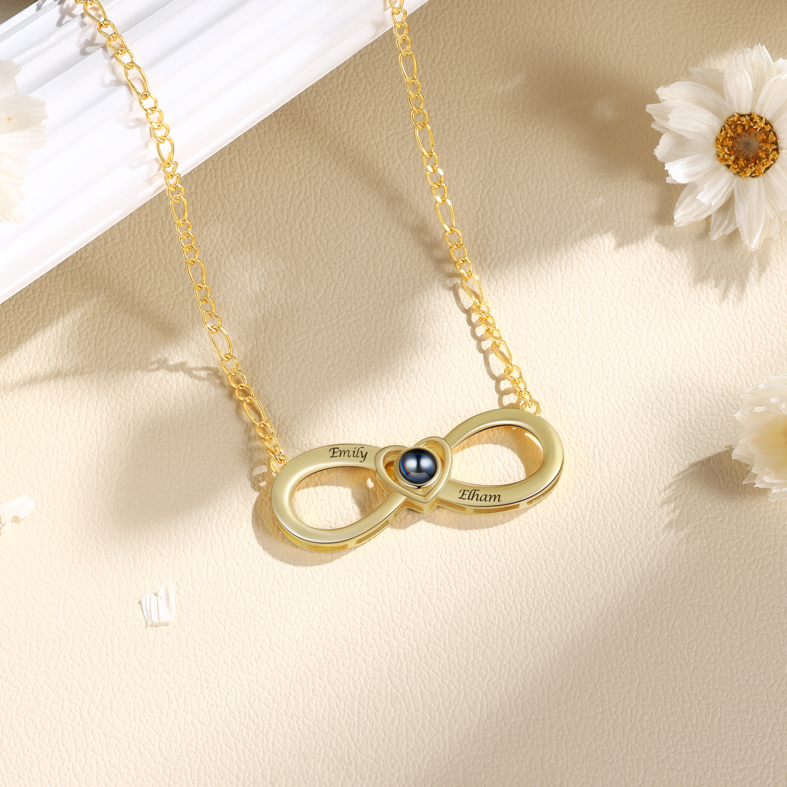 Infinita Collana Proiezione con foto per Coppia Amor