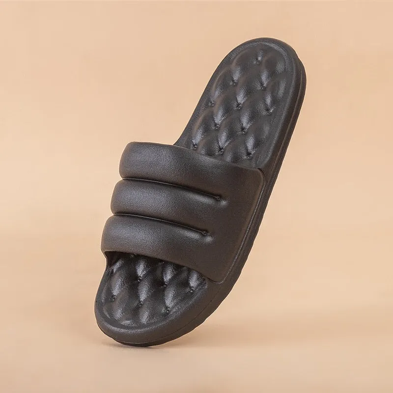 Soft Non-slip Home Slippers Men Women Summer Bathroom Bath Platform Shoes Mute EVA Sofa Flip Flops Thick Sole Slides Indoor