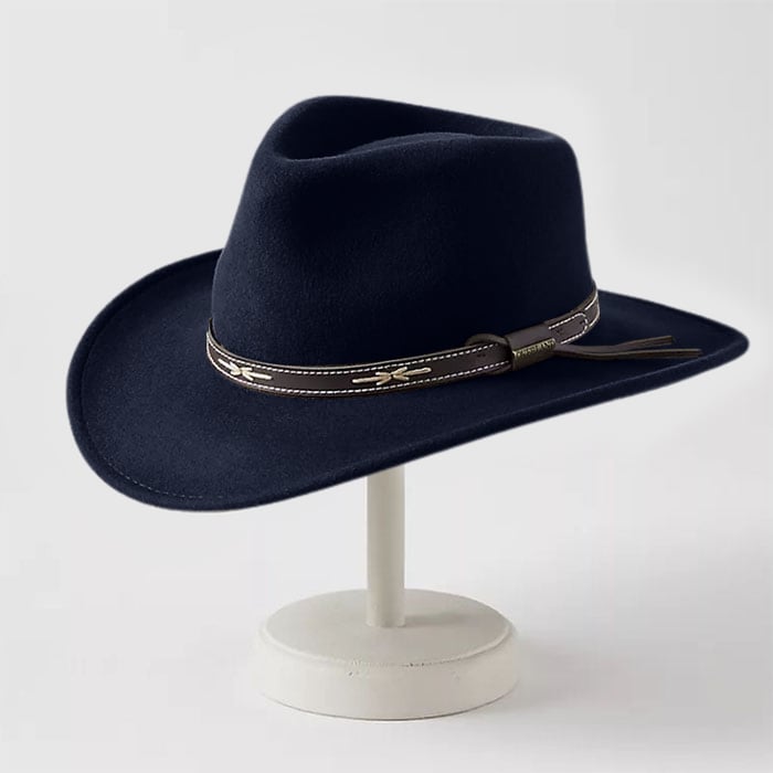 Crushable Wool Cowboy Hat-Prussian blue 