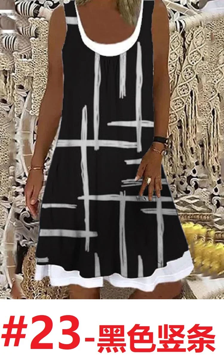 Nigikala Nigikala Women's 2025 Summer New Fashion Imitation Denim Vest Casual Print Sleeveless Top