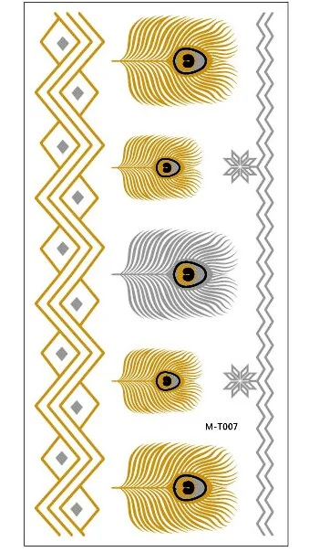 1sheet Indian Arabic body art women metallic temporary Mandala Flash Tattoos necklace sticker gold lace tatoo tatuagem maquiagem
