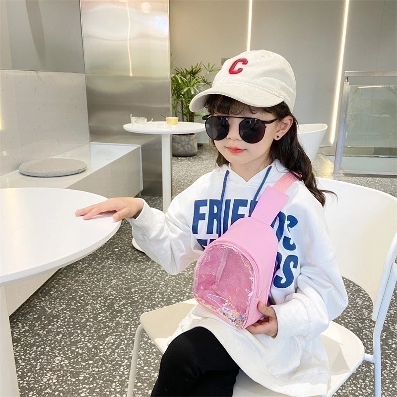 Pvc Candy Color Plastic Transparent Children’s Chest Bag Crossbody Small Bag Shoulder Bag