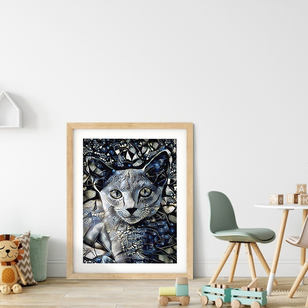 

(Multi-Size) Windowsill Black Cat - Round/Square Drill Diamond Painting - 30*40CM, Square diamond 40*50cm, 501 Original