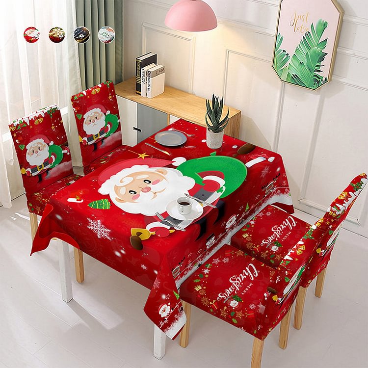 Last Day 49% Off - Christmas Tablecloth Chair Cover Decorations