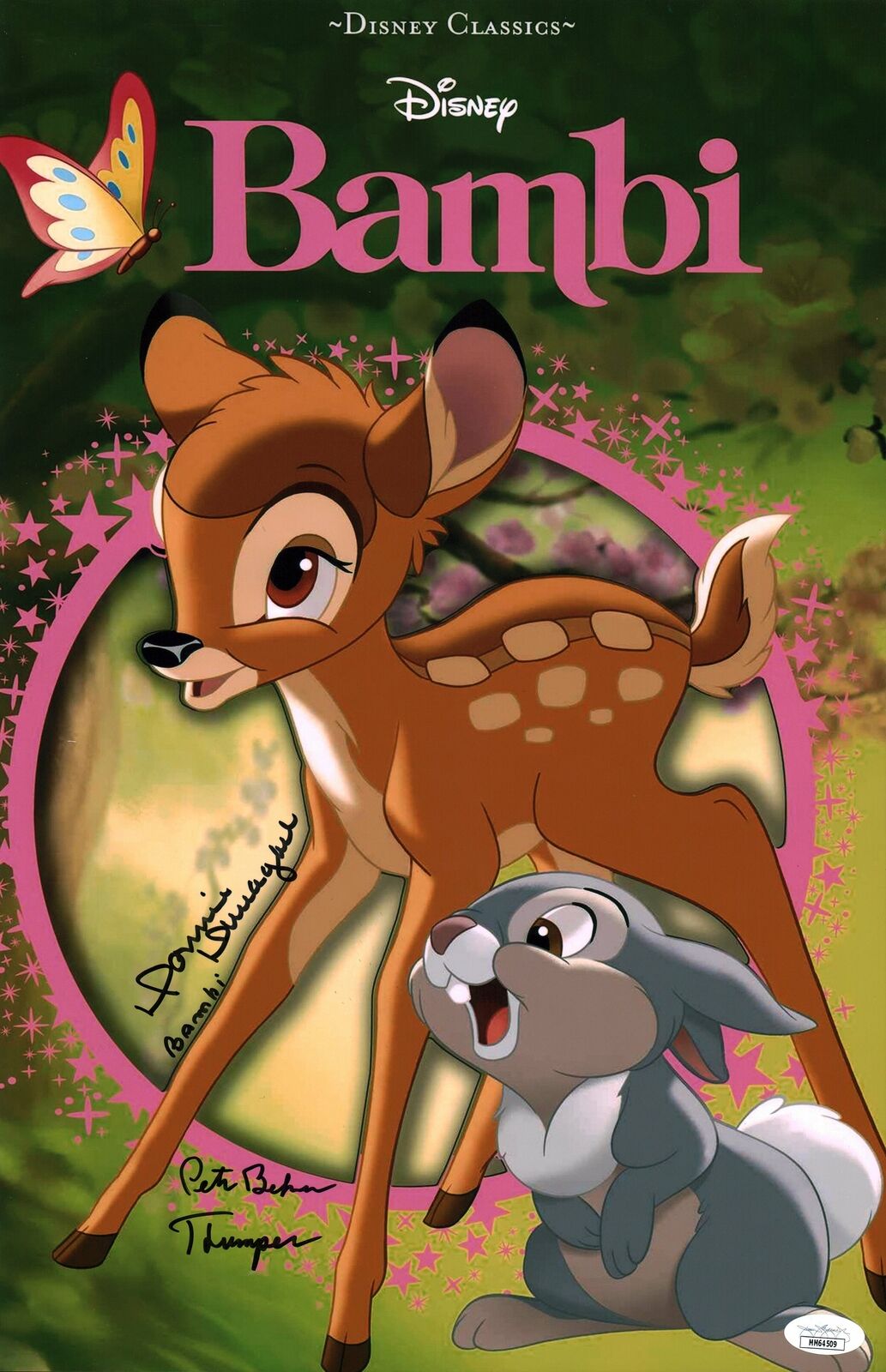 Bambi Thumper 11x17 Photo Poster painting Poster Signed Autograph Behn Dunagan JSA Certified COA