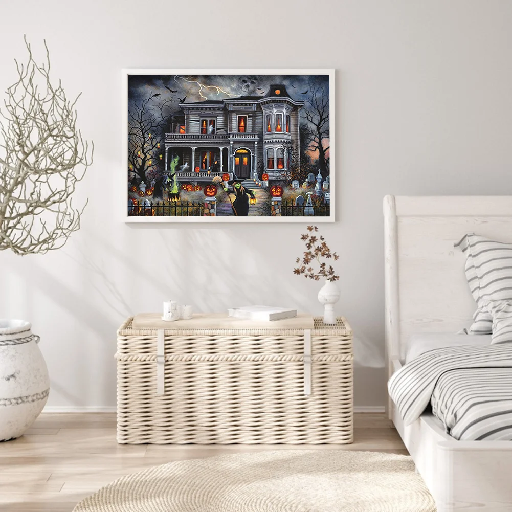 Diamond Painting - Full Round Drill - Halloween House(50*40cm)