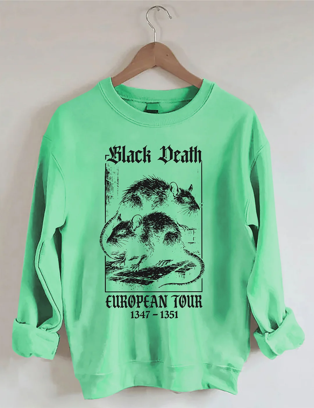 Black Death European Tour 1347- 1351 Vintage Graphic Sweatshirt