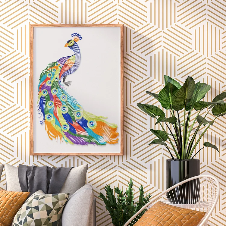 Paper Filigree painting Kit -Peacock