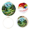 Path By River-DIY Embroidery Kit with Pattern Cotton Threads Needles Hoop 30*30cm/11.81*11.81in