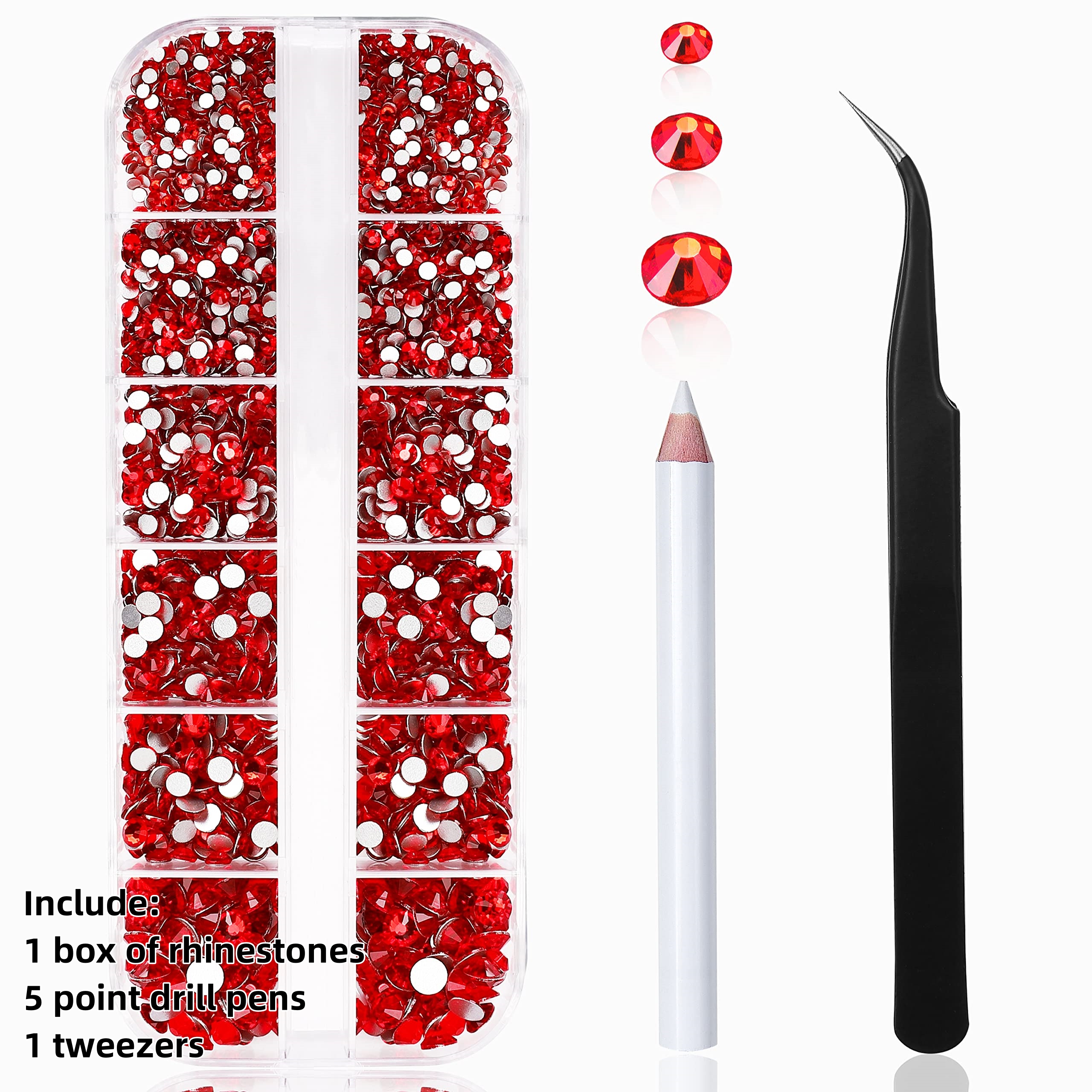Multi-Size Nail Rhinestones Kit 3D Crystal AB DIY Nail Art Decors Diamond Gems Glitter Manicure Point Drill Pen Tweezers Tools #