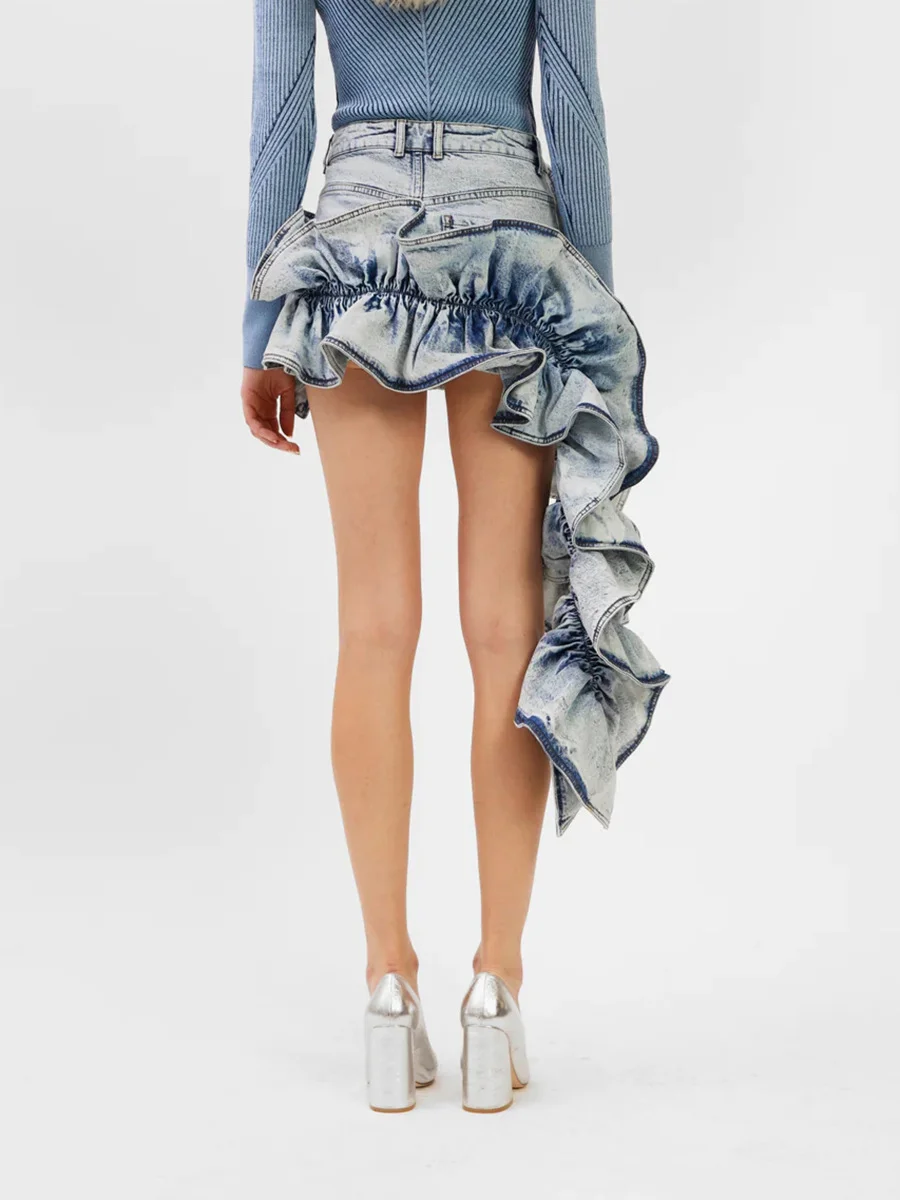 Woherb Woherb Spring New Fashion Temperament Splicing Flounce Pressure Pleated Design Sense High Waist Show Thin Skirt A Word Skirt-Outfit Ideas