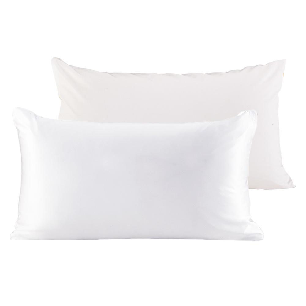 Pure Terse Silk Pillowcase with Polyester Underside White