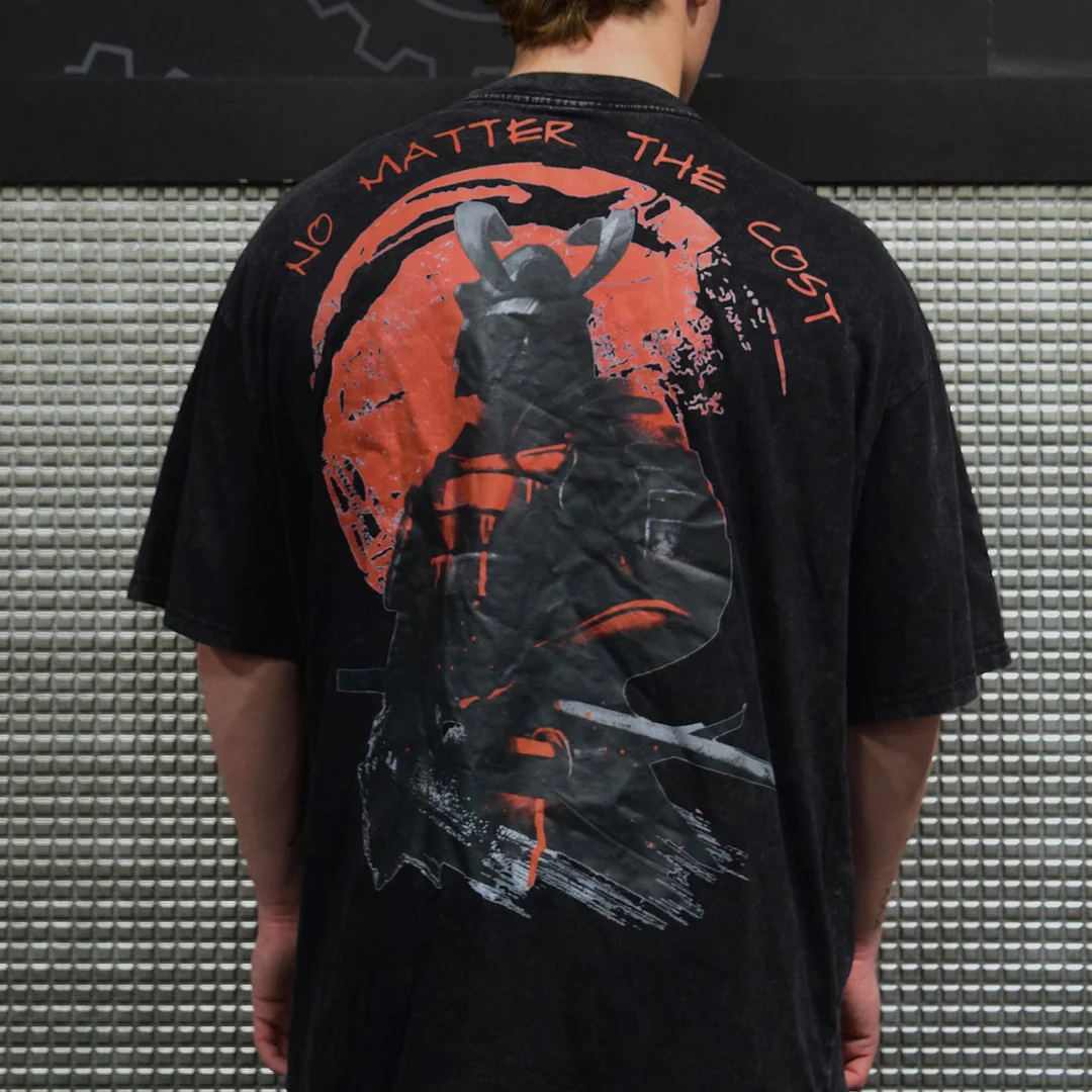 Samurai Printed Loose T-shirt、、URBENIE