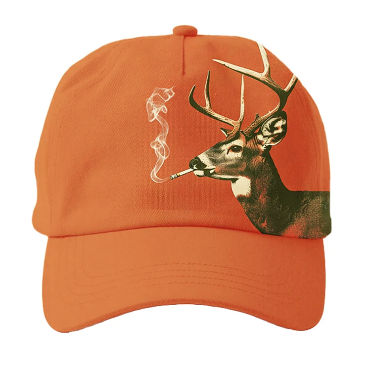 deer with cigarette Buck Smoking A Cigarette Funny Deer Hat