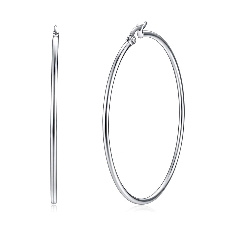 1 Pair Exaggerated Modern Style Solid Color Stainless Steel Hoop Earrings