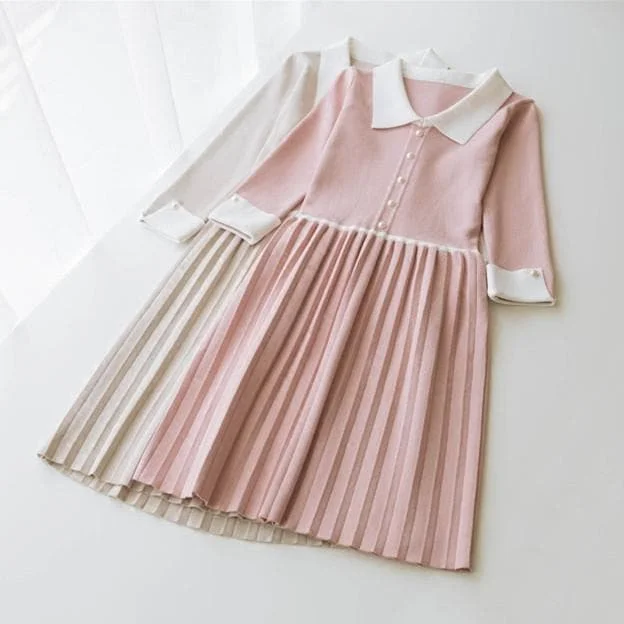 4 Colors Sweet Preppy Style Pleated Dress SP179166R