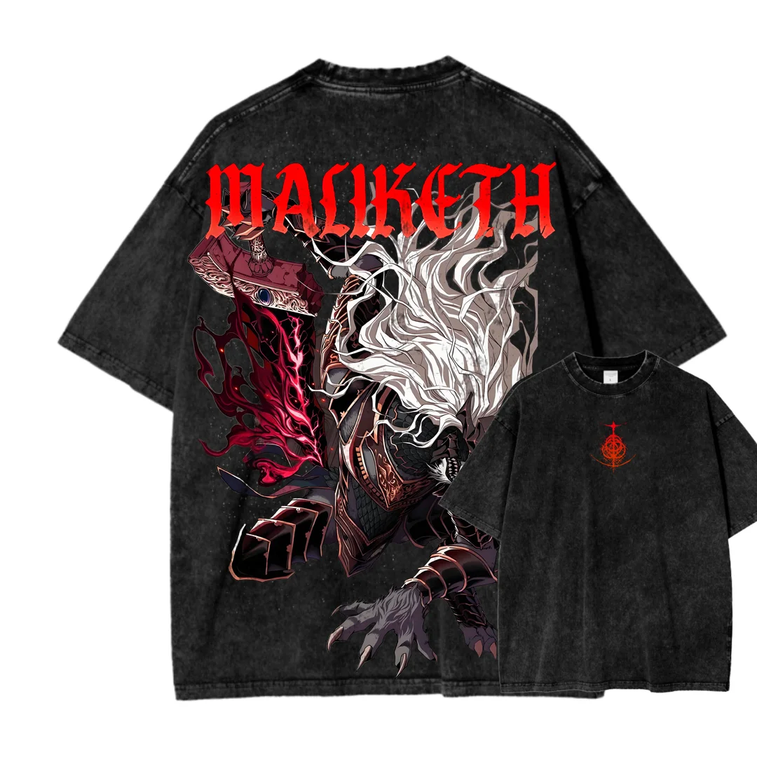  Elden Ring Printed Men's Washed T-Shirt